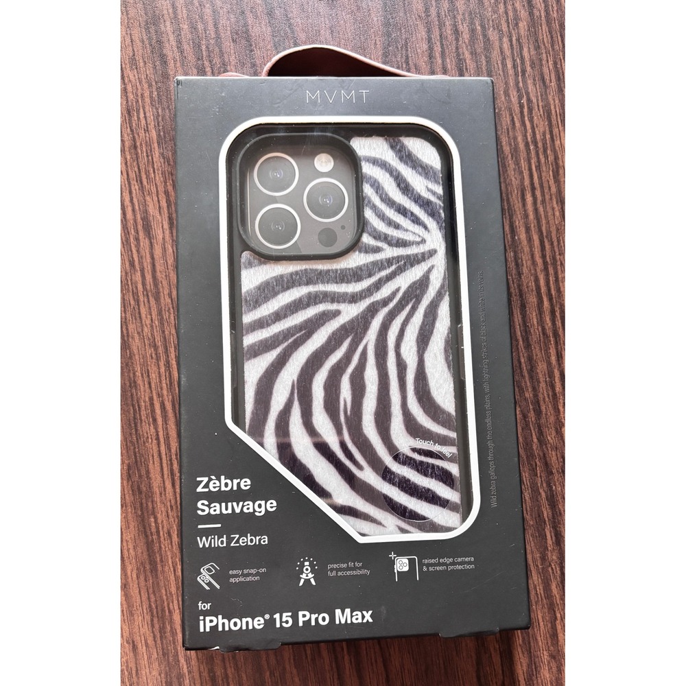 MVMT iPhone 15 Pro Max Phone Case Wild Zebra Animal Print New